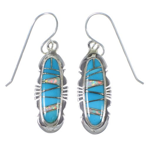 Sterling Silver Turquoise And Opal Earrings EX41135